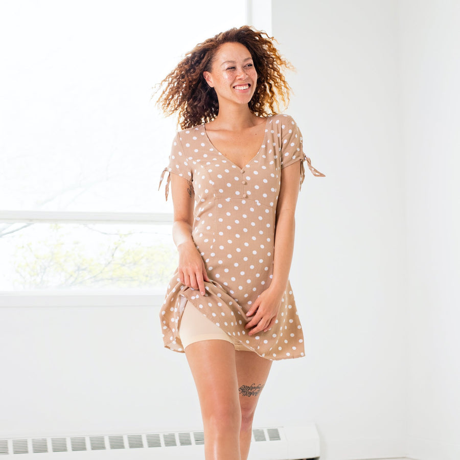 color:Beige|model:Truth is 5'8 and wearing S/M Mid